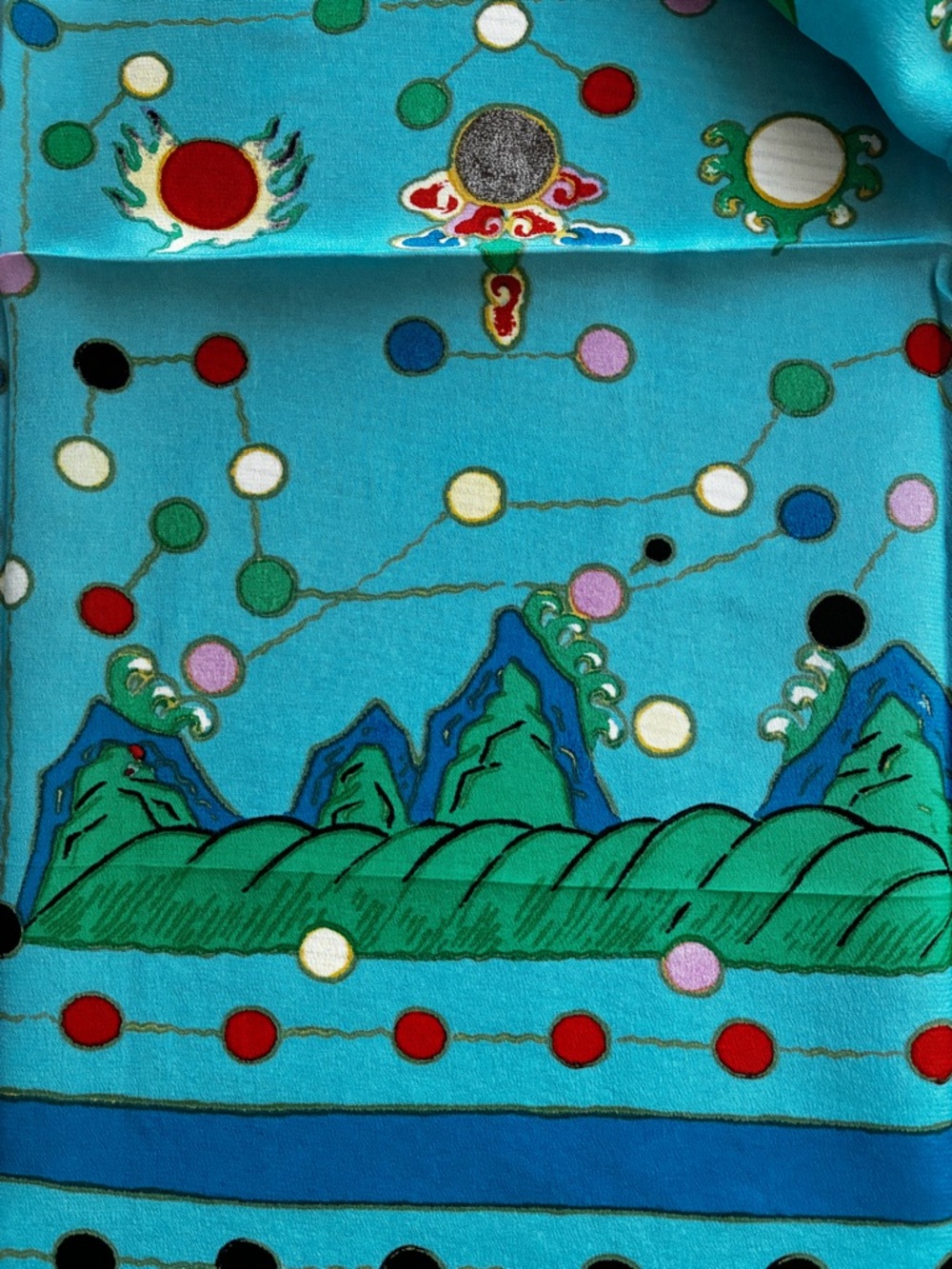 Chinese Silk Scarf with Colorful Motif featuring Art from the Getty - Picture 9 of 9
